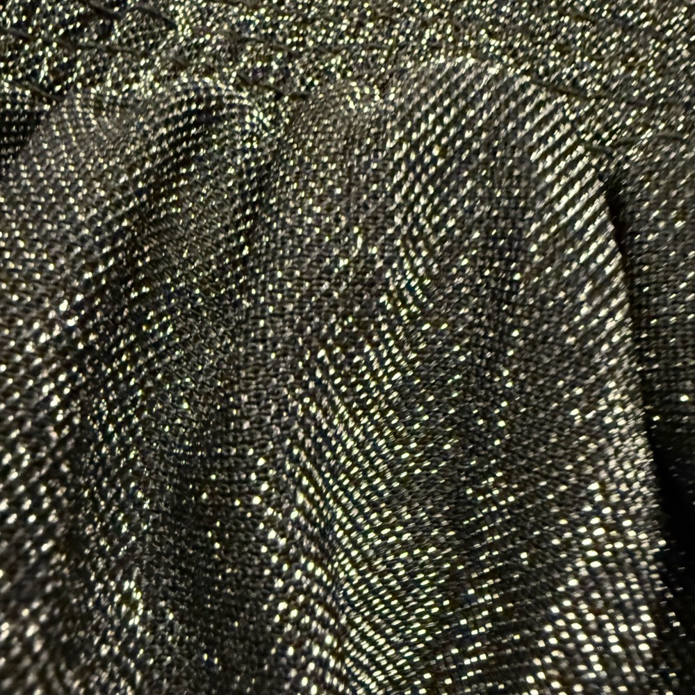NWT Ramy Brook Pleated Athena Pants Black with Silver Metallic Knit Wide-Leg - Picture 5 of 8